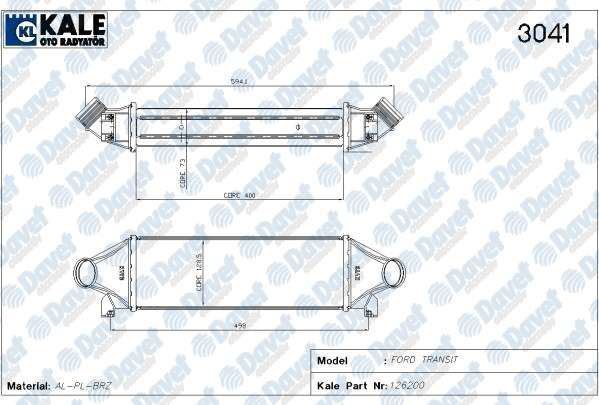 42-1907 Turbo Radyatoru (Intercooler) Arkadan Itis Ford Transit (V184) 2.4 Tdci 2000-2006